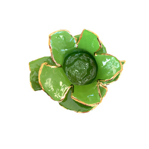 Green Double Petal Votive 3-4” wide x 2” high