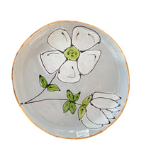 Load image into Gallery viewer, Gray floral plate 8”
