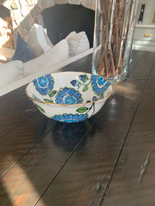 Blue floral Bowl 9”x4”