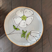 Load image into Gallery viewer, Gray floral plate 8”
