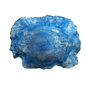 Blue Crocodile Oval Bowl 13”x 10.5”