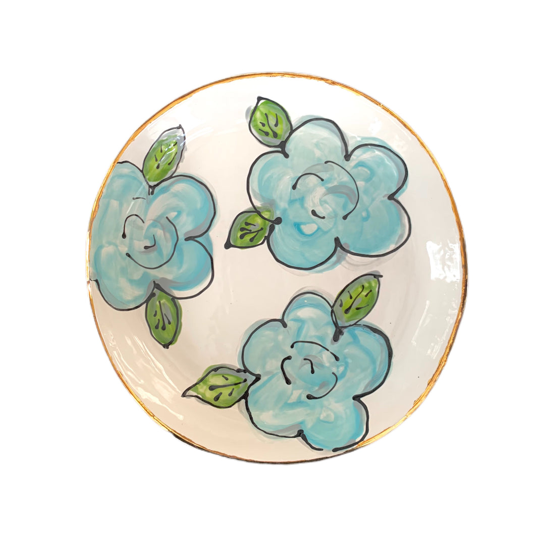 Blue floral plate 7”