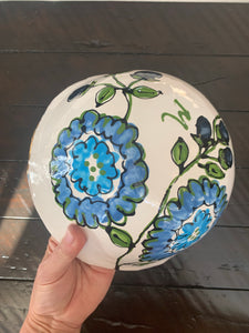 Blue floral Bowl 9”x4”