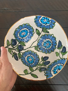 Blue floral Bowl 9”x4”