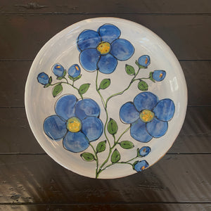 Blue floral plate 11”
