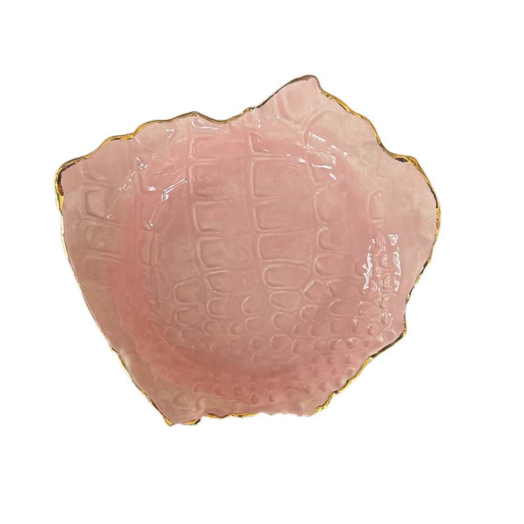 Pink Crocodile Porcelain Dish