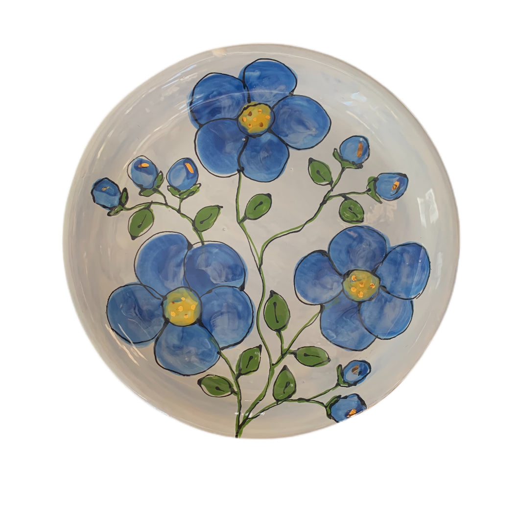 Blue floral plate 11”