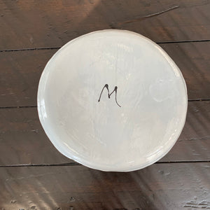 Gray floral plate 8”