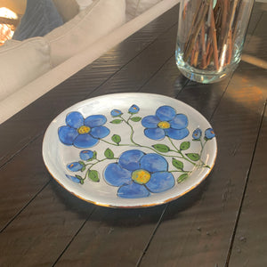 Blue floral plate 11”