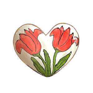 Porcelain Heart with Tulips