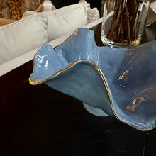 Load image into Gallery viewer, Footed Periwinkle Porcelain Bowl 10” x 5”
