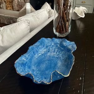 Blue Crocodile Oval Bowl 13”x 10.5”