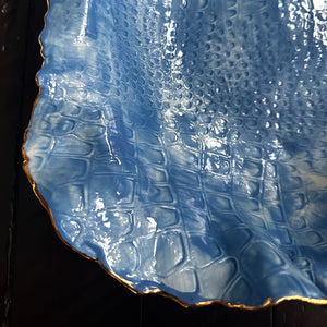 Blue Crocodile Oval Bowl 13”x 10.5”
