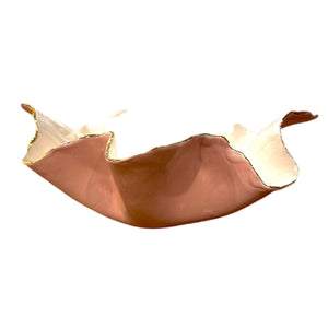 Pink and White Porcelain Bowl 12”