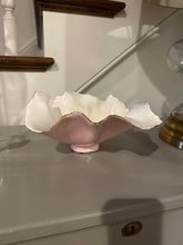 Load image into Gallery viewer, Pink and White Footed Porcelain Dish
