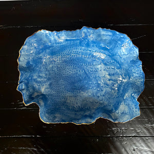 Blue Crocodile Oval Bowl 13”x 10.5”