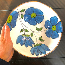 Load image into Gallery viewer, Blue Floral Porcelain Bowl 9”x4”
