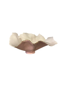 Pink and White Footed Porcelain Dish
