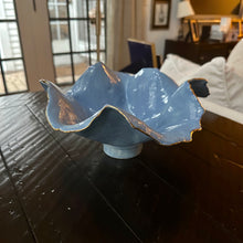 Load image into Gallery viewer, Footed Periwinkle Porcelain Bowl 10” x 5”
