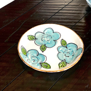 Blue floral plate 7”
